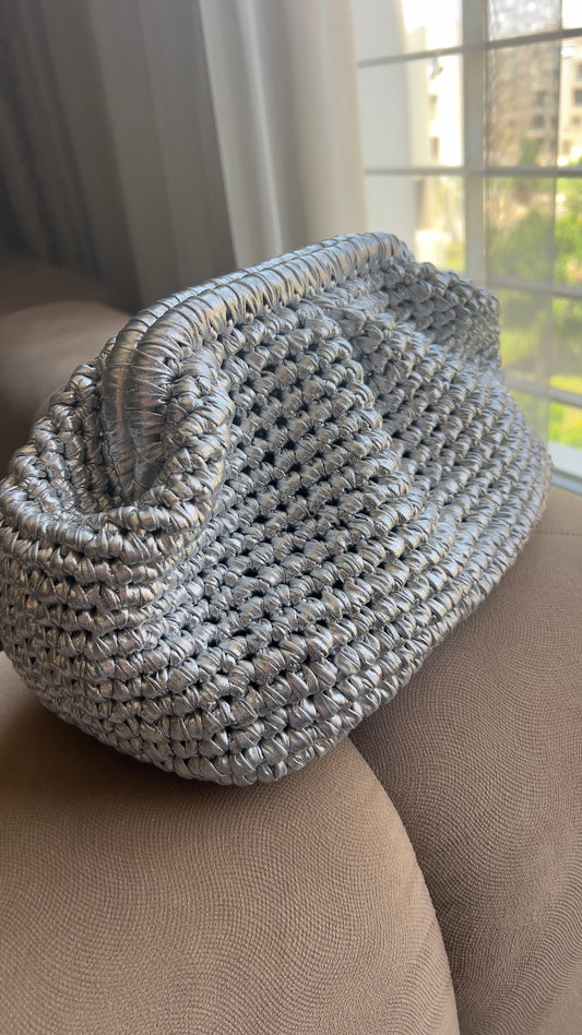 Silver Metallic Clutch (Bestseller)